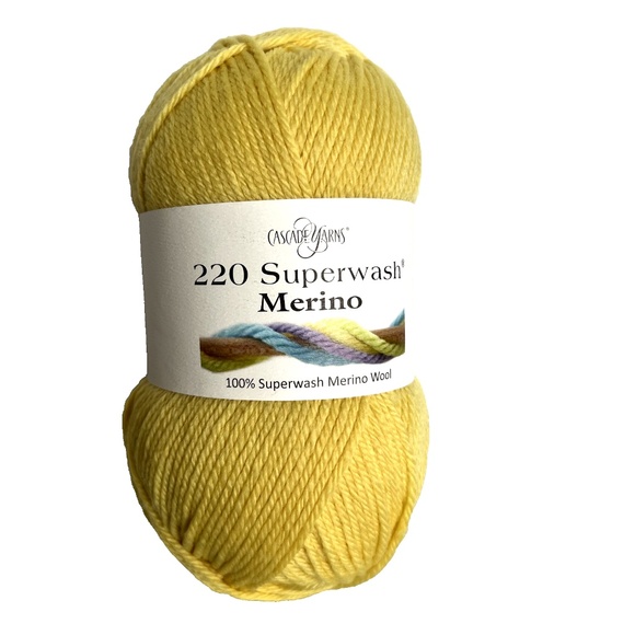 Cascade Yarns 220 Supewash 100% Merino Wool 1 Ball Yellow 100 grams 220 Yd New - Picture 1 of 4
